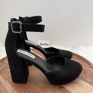Steve Madden Shoes Womens Size 7.5 Marykate Platform Block Heel Strap Mary01S